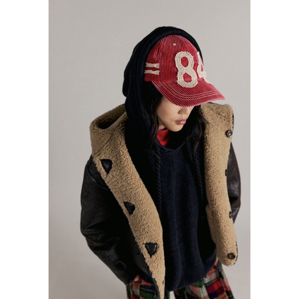 NWT Free People Hollie Varsity Baseball Cap Adjustable Strapback Red, One Size